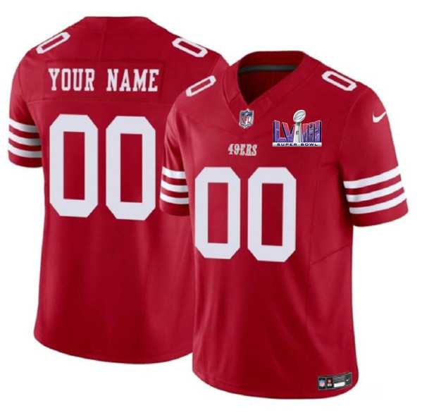 Men & Women & Youth San Francisco 49ers Active Player Custom Red 2024 F.U.S.E. Super Bowl LVIII Patch Vapor Untouchable Limited Jersey